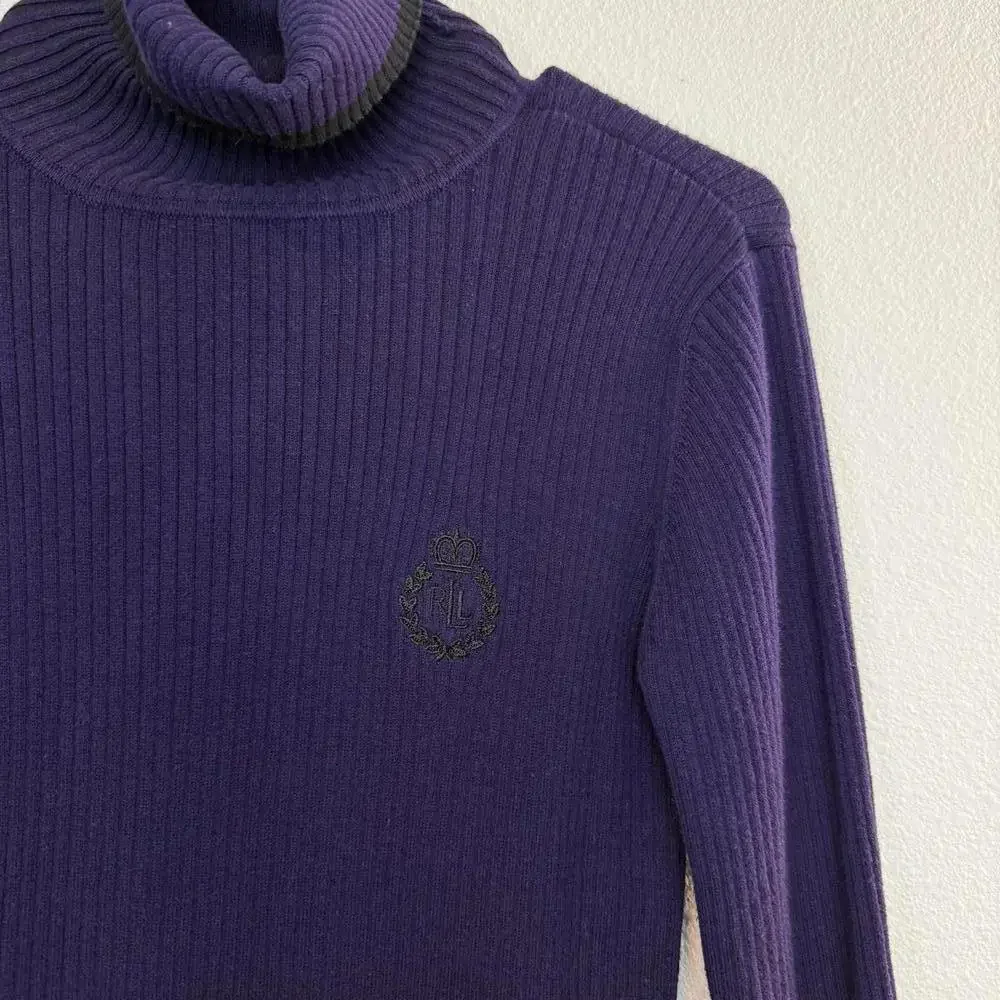 Vintage Ralph‎ Lauren purple high turtleneck knit sweater